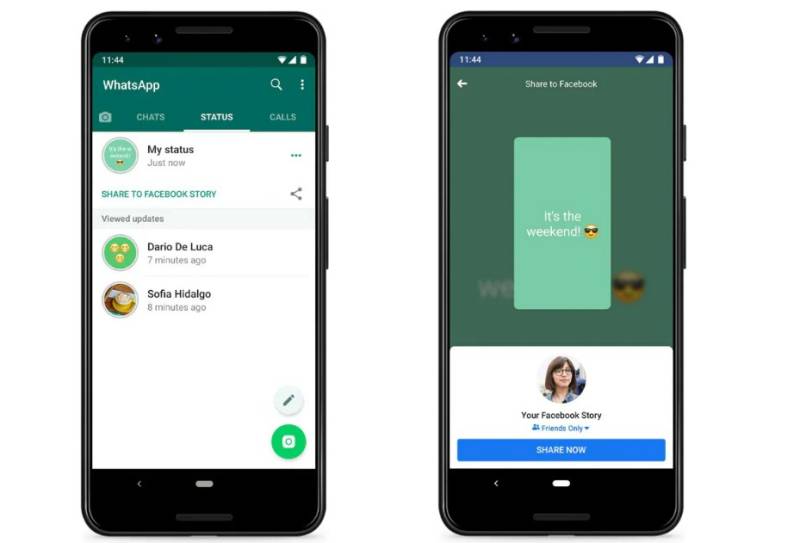 واٹس ایپ کا نیافیچر :اسٹیٹس فیس بُک پر بھی شیئر کر سکیں گے