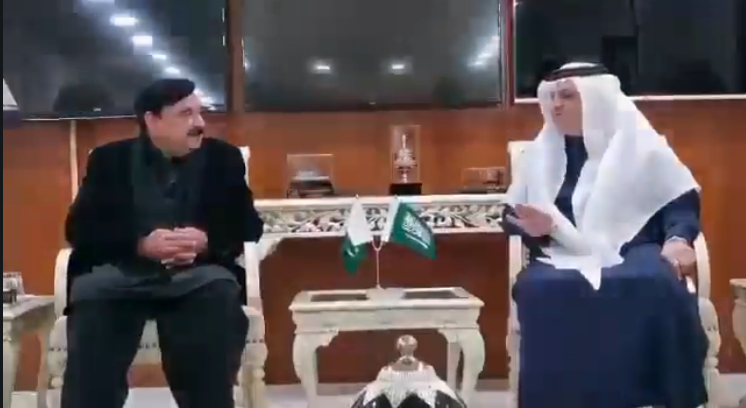  شیخ رشیداحمدسے سعودی سفیر کی ملاقات ، پاک سعودی دو طرفہ تعلقات سمیت باہمی دلچسپی کے دیگرامور پر تبادلہ خیال 