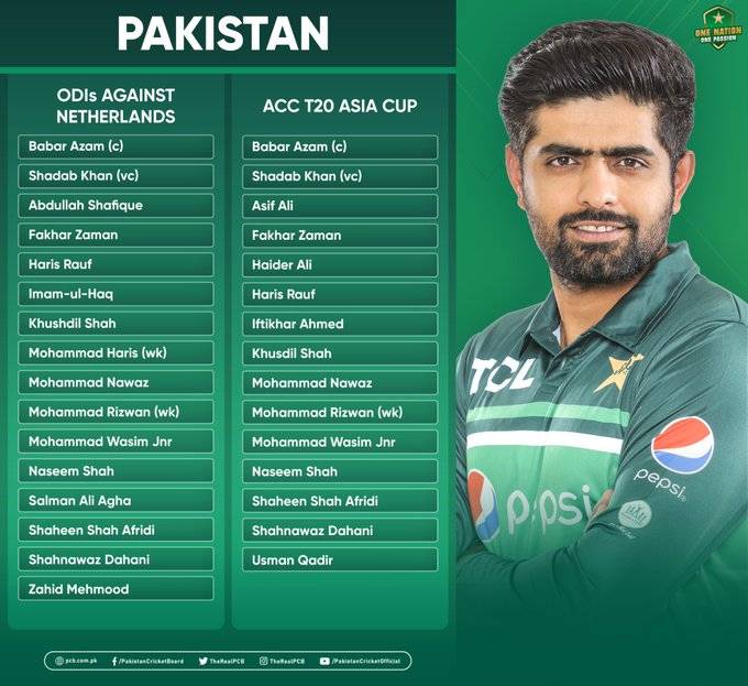 ایشیا کپ 2022 اور دورہ نیدرلینڈز کے لیے قومی اسکواڈز کا اعلان,حسن علی ڈراپ