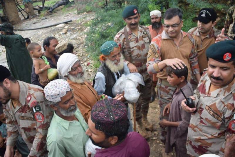 سیلاب سے متاثرہ علاقوں میں پاک آرمی اور ایف سی بلوچستان کا ریلیف ریسکیوآپریشن جاری