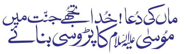 ماں کی دعاءخدا تجھے جنت مےں موسیٰ علےہ السلام کا پڑوسی بنائے !