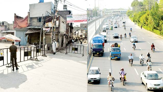 لاہور میں لاک ڈائون اچانک سخت‘ جگہ جگہ ناکے