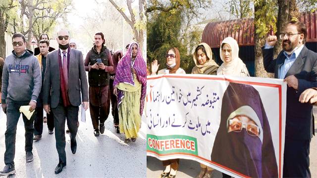 بھارتی ہائی کمشن کے سامنے مظاہرہ، ظلم کا حساب چاہتے ہیں: وزیر خارجہ