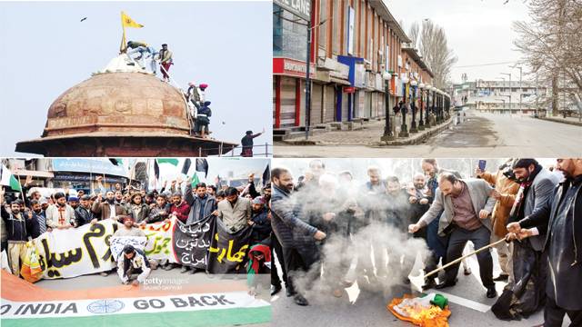 کشمیریوں اور کسانوں کے زبردست مظاہرے، لال قلعہ میں جنگ